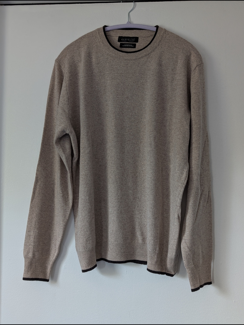 Bartolini Italy Men's Crewneck Lightweight Summer Sweater in a Cashmere Blend